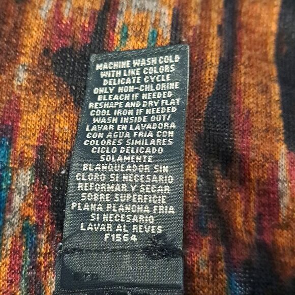 Rafaella Women’s Top Large Multi Fall Colors Copper beads at Collar & Bib V-Neck - Picture 7 of 12